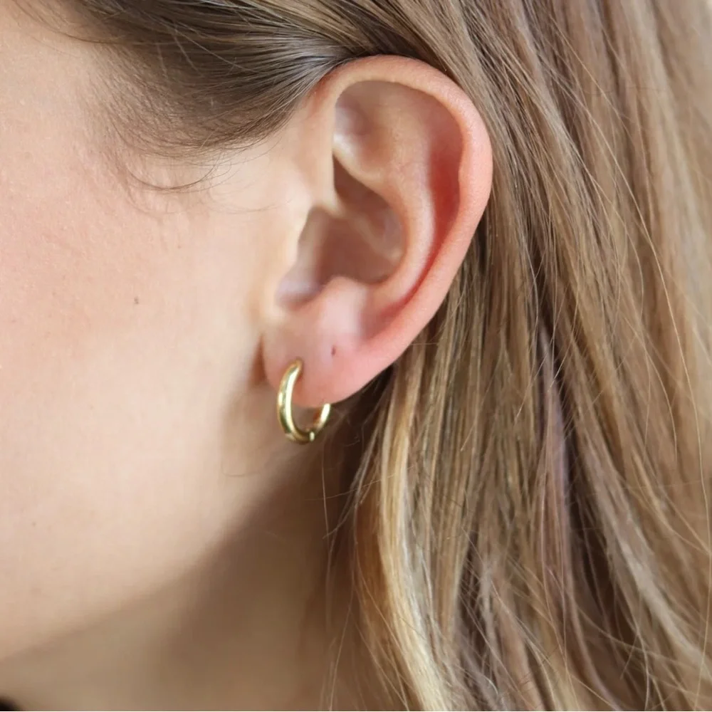 Gold Filled Waterproof Hoop Earrings No Tarnish NWOT
